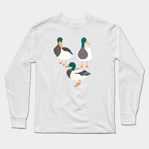 Happy ducks from the lake Long Sleeve T-Shirt by estudioanzol